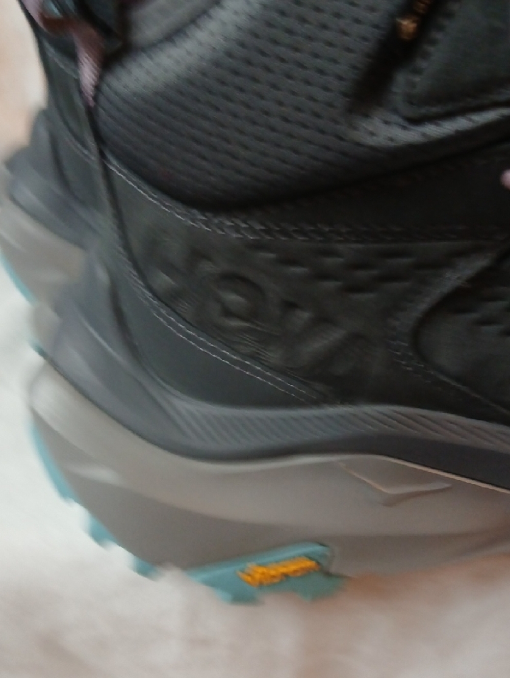 Hoka Women's Dark Gray Lace-Up Hiking Boots with Pink Accents - Picture 7 of 11
